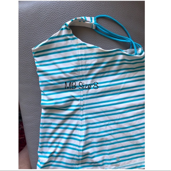 Lululemon Free to be tank Size 8 Stripe Spry Blue - Picture 6 of 9